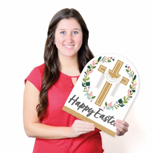 Big Dot of Happiness Religious Easter - Outdoor Lawn Christian Holiday Party Yard Sign - 1 Pc Perspective: right