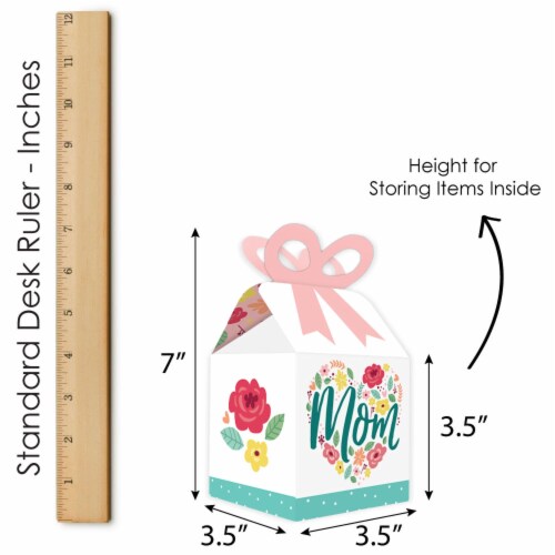 Big Dot of Happiness Colorful Floral Happy Mother's Day Square Favor Gift Box Bow Boxes 12 Ct Perspective: right