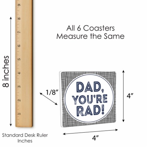 Big Dot of Happiness My Dad is Rad - Funny Father's Day Party Decor - Drink Coasters - 6 Ct Perspective: right