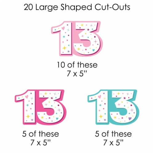 Big Dot of Happiness Girl 13th Birthday Teenager Birthday Clothespin Garland Banner 44 Pc Perspective: right
