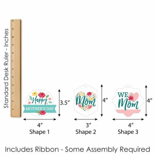 Big Dot of Happiness Colorful Floral Happy Mother's Day Assorted Favor Gift Tag Toppers 12 Ct Perspective: right