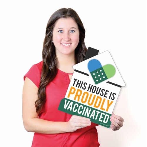 Big Dot of Happiness Proudly Vaccinated - Outdoor Lawn Sign - Vaccine Yard Sign - 1 Pc Perspective: right