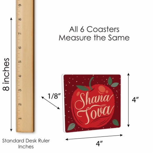 Big Dot of Happiness Rosh Hashanah - New Year Party Decorations - Drink Coasters - Set of 6 Perspective: right