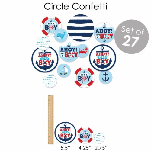 Big Dot of Happiness Ahoy It's a Boy - Nautical Party Supplies Banner Decor Kit Fundle Bundle Perspective: right
