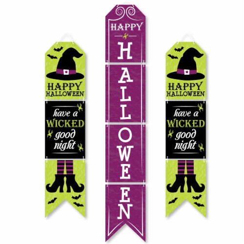 Big Dot of Happiness Happy Halloween - Hanging Vertical Banners - Witch Indoor Door Decor Perspective: right