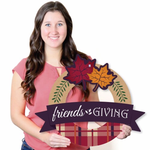Big Dot of Happiness Friends Thanksgiving Feast - Friendsgiving Party Decor Front Door Wreath Perspective: right