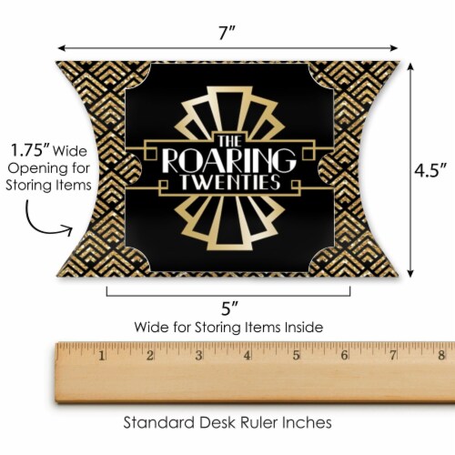 Big Dot of Happiness Roaring 20’s - 1920s Art Deco Jazz Party Large Pillow Boxes - Set of 12 Perspective: right