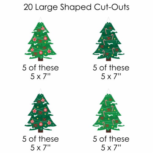 Big Dot of Happiness Snowy Christmas Trees Classic Holiday Clothespin Garland Banner 44 Pc Perspective: right