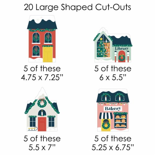 Big Dot of Happiness Christmas Village Holiday Winter Houses Clothespin Garland Banner 44 Pc Perspective: right
