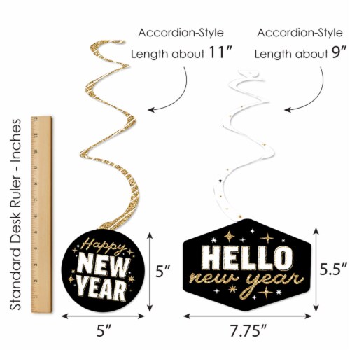 Big Dot of Happiness Hello New Year - 2023 NYE Party Hanging Decor - Party Decor Swirls 40 Ct Perspective: right