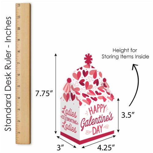 Big Dot of Happiness Happy Galentine's Day - Valentine's Day Party Goodie Gable Boxes 12 ct Perspective: right