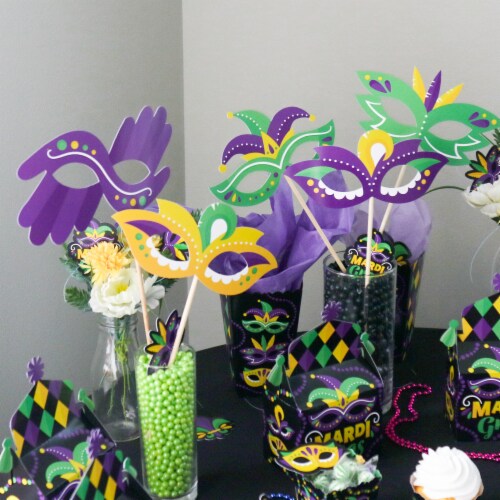 mardi gras cocktail glasses