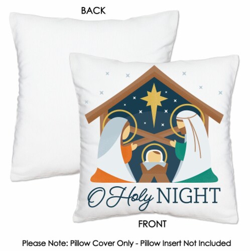 Big Dot of Happiness Holy Nativity Christmas Decor Cushion Case Throw Pillow Cover 16 x 16 In Perspective: right