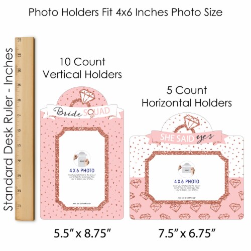 Big Dot of Happiness Bride Squad Rose Gold Bridal - Centerpiece Photo Table Toppers 15 Ct Perspective: right