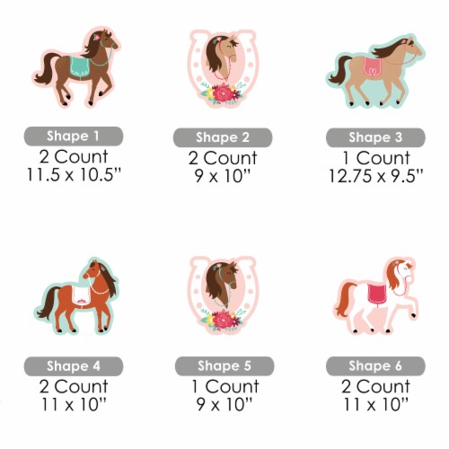 Big Dot of Happiness Run Wild Horses Lawn Decorations Pony Birthday Party Yard Decor 10 Pc Perspective: right
