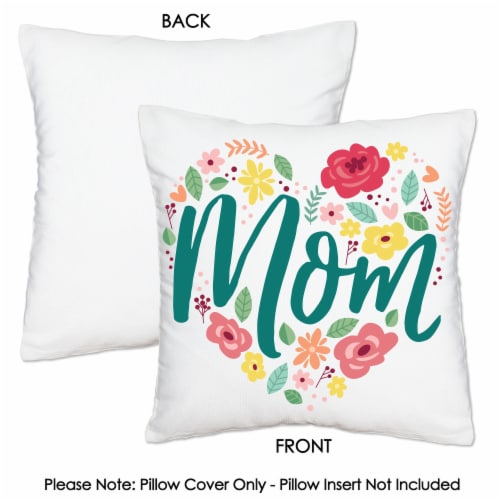 Big Dot of Happiness Colorful Floral Happy Mother's Day - Canvas Throw Pillow Cover 16 x 16 Perspective: right