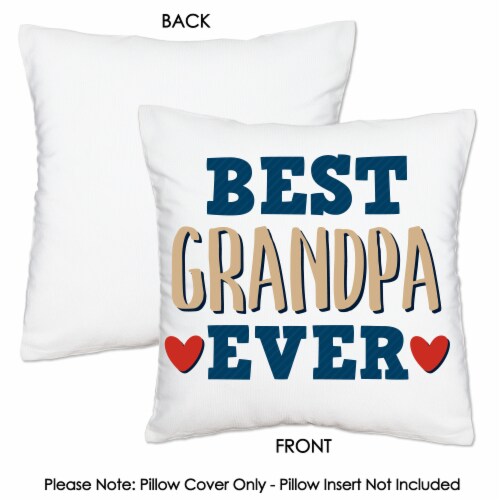 Big Dot of Happiness Grandpa, Happy Father's Day Decor - Canvas Throw Pillow Cover 16 x 16 In Perspective: right