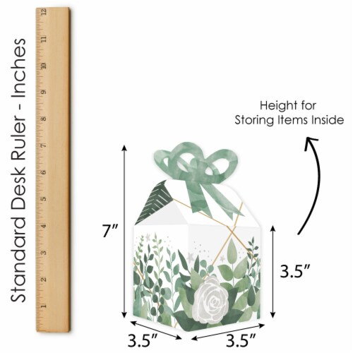 Big Dot of Happiness Boho Botanical - Square Favor Gift Boxes Greenery Party Bow Boxes 12 Ct Perspective: right