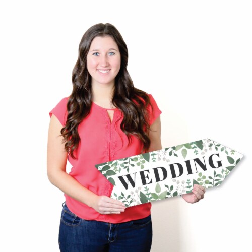 Big Dot of Happiness Boho Botanical Wedding Reception Greenery Double Sided Arrow Signs 2 Ct Perspective: right