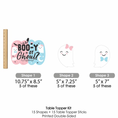 Big Dot of Happiness Boo-y or Ghoul - Halloween Gender Reveal Party - Table Toppers - 15 Ct Perspective: right