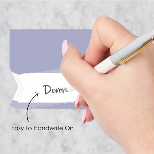 Big Dot of Happiness Purple Elegantly Simple - Party Table Setting Name Place Cards - 24 Ct Perspective: right
