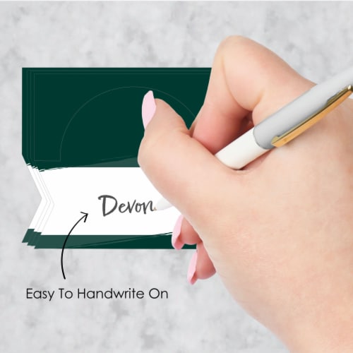 Big Dot of Happiness Emerald Elegantly Simple - Party Table Setting Name Place Cards - 24 Ct Perspective: right