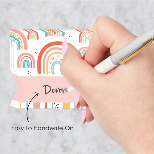 Big Dot of Happiness Hello Rainbow Boho Birthday Party Buffet Table Name Place Cards 24 Ct Perspective: right
