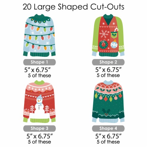 Big Dot of Happiness Colorful Christmas Sweaters Holiday Clothespin Garland Banner 44 Pc Perspective: right