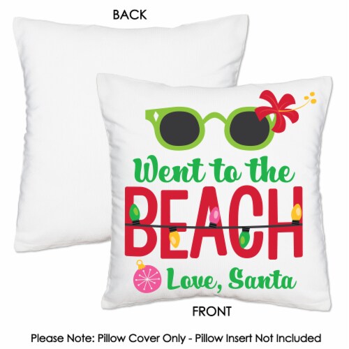 Big Dot of Happiness Tropical Christmas Santa Holiday Decorative Throw Pillow Cover 16  x 16 Perspective: right