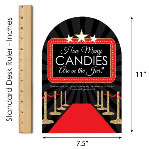 Big Dot of Happiness Red Carpet Hollywood Movie Night Party Game Candy Guessing Game Perspective: right