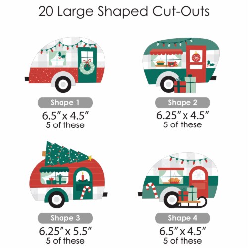 Big Dot of Happiness Camper Christmas Red Holiday Party Clothespin Garland Banner 44 Pc Perspective: right