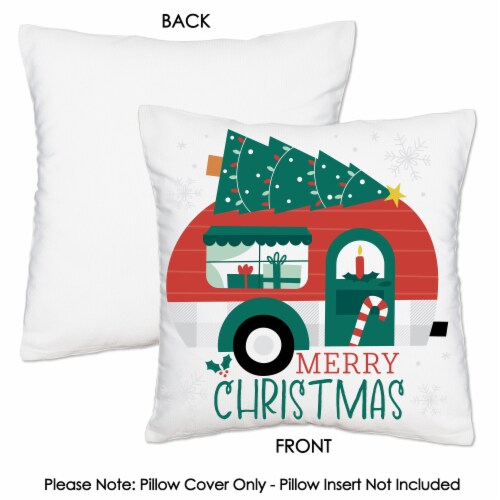 Big Dot of Happiness Camper Christmas Holiday Party Home Decor Throw Pillow Cover 16  x 16 Perspective: right