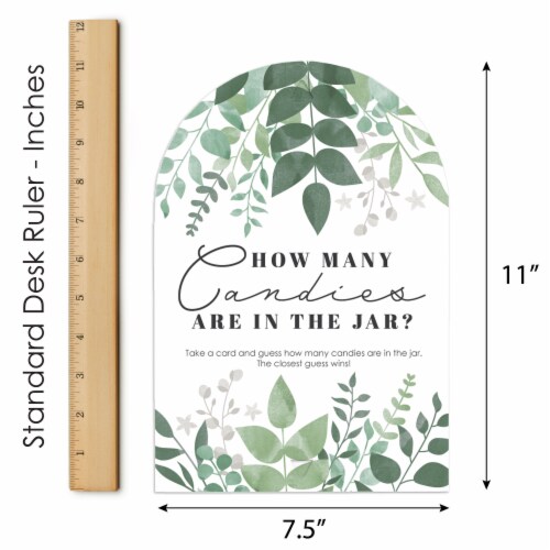 Big Dot of Happiness Boho Botanical Greenery Party 1 Stand & 40 Cards Candy Guessing Game Perspective: right