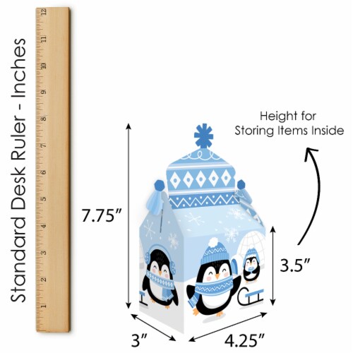 Big Dot of Happiness Winter Penguins Favor Holiday & Christmas Party Goodie Gable Boxes 12 Ct Perspective: right