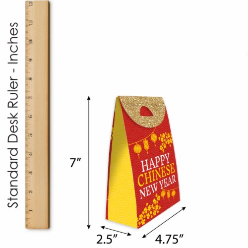 Big Dot of Happiness Chinese New Year Lunar New Year Gift Favor Bags Party Goodie Boxes 12 Ct Perspective: right