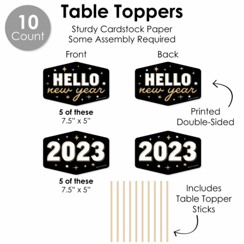 Big Dot of Happiness Hello New Year 2023 NYE Party Supplies Kit Decor Galore Party Pack 51 Pc Perspective: right