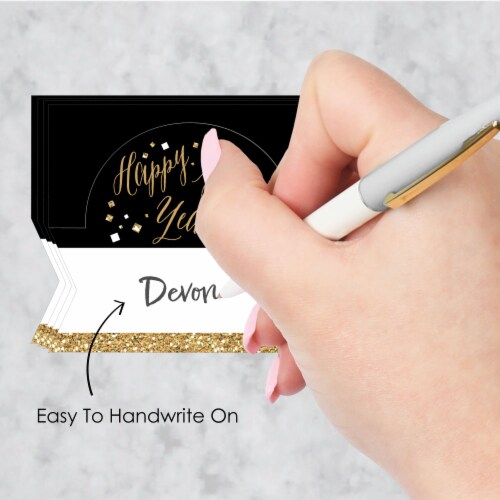 Big Dot of Happiness New Year’s Eve Gold Party Buffet Table Setting Name Place Cards 24 Ct Perspective: right