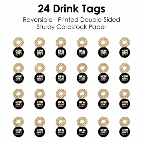 Big Dot of Happiness Hello New Year - NYE Party Paper Beverage Markers Drink Tags 24 Ct Perspective: right