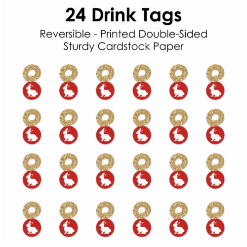 Big Dot of Happiness Chinese New Year 2023 Paper Beverage Markers Drink Tags 24 Ct Perspective: right