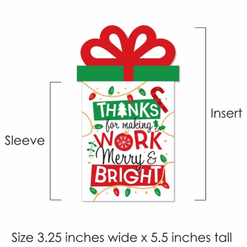 Big Dot of Happiness Co-Worker Appreciation Christmas Thank You Nifty Gifty Card Holders 8 Ct Perspective: right