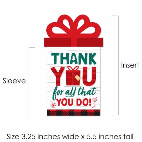 Big Dot of Happiness Holiday Thank You - Christmas Appreciation Nifty Gifty Card Holders 8 Ct Perspective: right