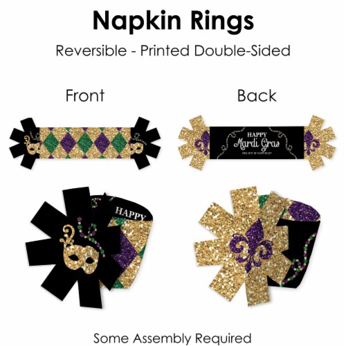 Mardi gras napkin shop rings