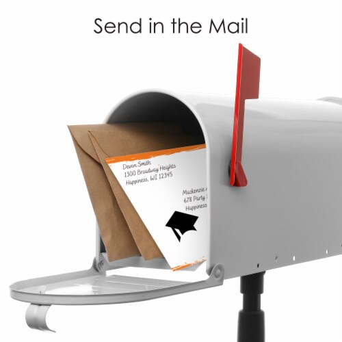 Big Dot of Happiness Orange Grad Best is Yet to Come Fill-In Cards Fold Send Invitations 8 Ct Perspective: right