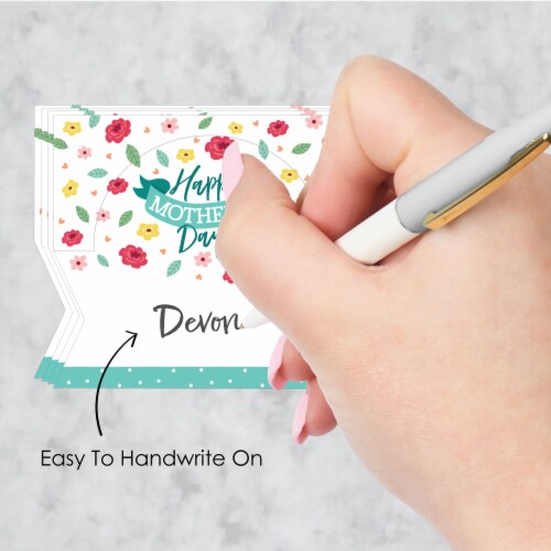 Big Dot of Happiness Colorful Floral Happy Mother's Day We Love Mom Party Place Cards 24 Ct Perspective: right