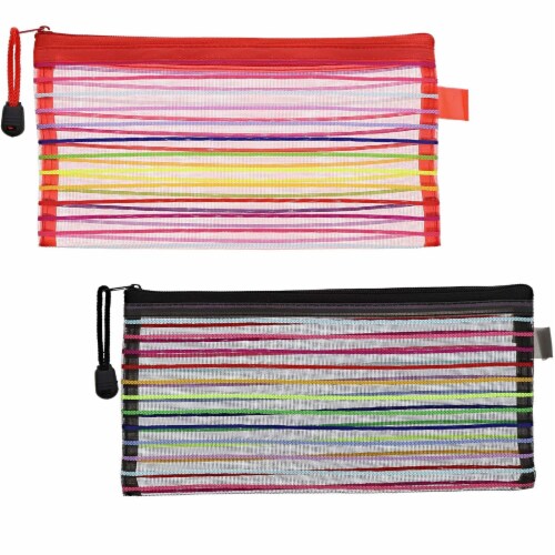 Juvale Mesh Zipper Pencil Pouch with Rainbow Stripes (12 Count), 4 Colors,  PACK - Ralphs