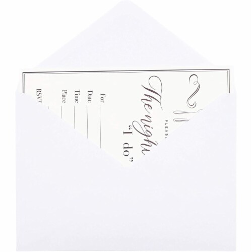 Wedding Rehearsal Invitations with Envelopes (5 x 7 in, White, 36 Pack) Perspective: right