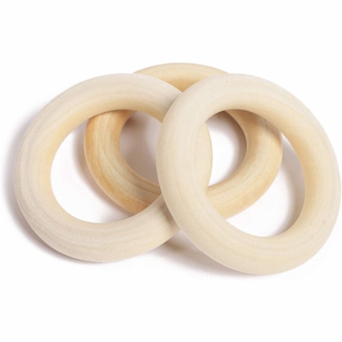 Wooden Beads and Rings Set for DIY Crafts and Macrame (80 Pieces) Perspective: right