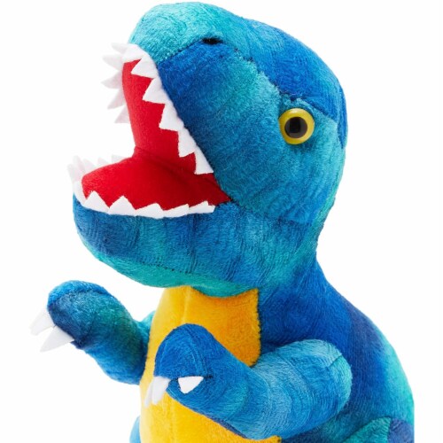 Blue T-Rex Plush Toy for Kids, Dinosaur Stuffed Animal (10 Inches
