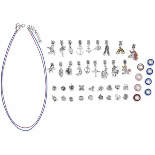 Unicorn Charm Bracelet Set for Girls, DIY Jewelry (71 Pieces) Perspective: right