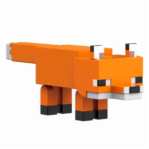 Mattel Minecraft Fox Action Figure, 3.25-in, with 1 Build-a-Portal Piece & 1 Accessory Perspective: right